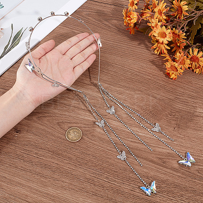 Zinc Alloy Rhinestone Hair Bands OHAR-WH20007-01B-P-1