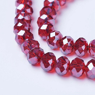 Electroplate Glass Beads Strands X-EGLA-A034-T6mm-A06-1