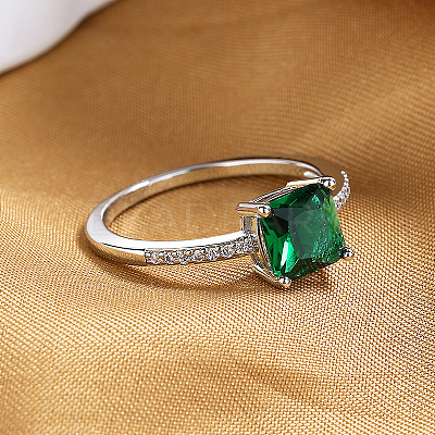 Brass Micro Pave Cubic Zirconia Finger Rings for Women FS-WG14AB5-02-1