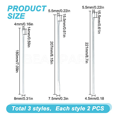 6Pcs 3 Styles Nickel Galvanizing Quick & Easy Drawstring Threader Tool TOOL-DC0001-09-1