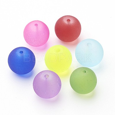 Baking Paint Transparent Glass Beads Strands X-GGB10MMY-DKM-1