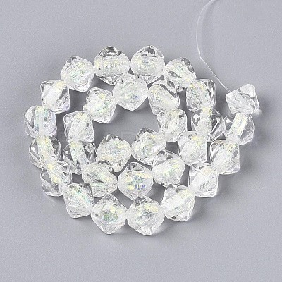 Handmade Foil Glass Beads Strands FOIL-N033-01E-1