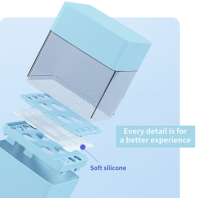 ABS with Plastic Cosmetic Brush Storage Container AJEW-WH0168-18A-1