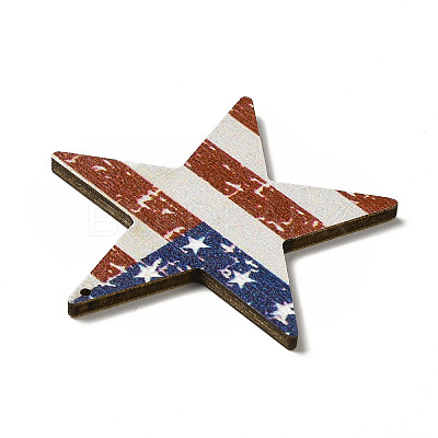 American Flag Theme Single Face Printed Aspen Wood Pendants WOOD-G014-13-1