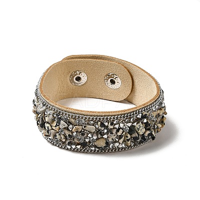 Faux Suede Snap Cord Bracelet BJEW-F428-08-1
