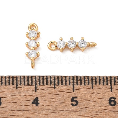 SHEGRACE Brass Pave Clear Cubic Zirconia Connector Charms XGRQ7H241-952G-1