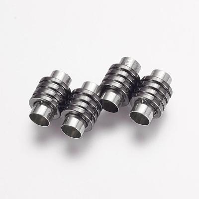 304 Stainless Steel Magnetic Clasps with Glue-in Ends STAS-F124-01B-1