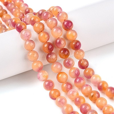 Dyed Natural White Jade Beads Strands G-T138-8mm-210-31-1