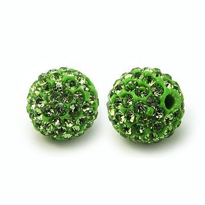 Polymer Clay Rhinestone Beads X-RB-C1438-12mm-A-1