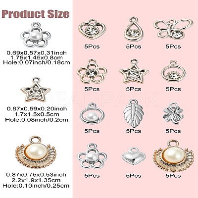 12 Styles ABS Plastic & CCB Plastic Pendants KY-YW0001-67-1