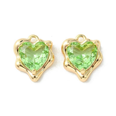 Brass Micro Pave Cubic Zirconia Charms KK-L208-06G-06-1