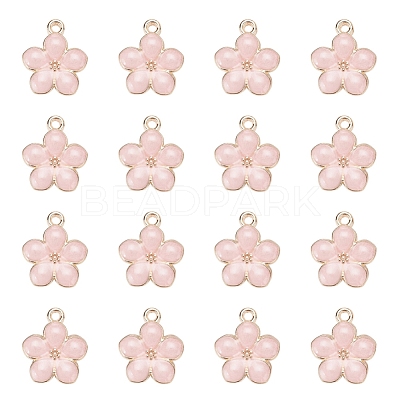Light Gold Plated Alloy Enamel Pendants X-ENAM-R136-17C-1