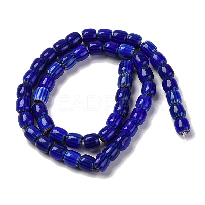 Handmade Lampwork Chevron Beads Strands X-LAMP-K041-01B-21-1