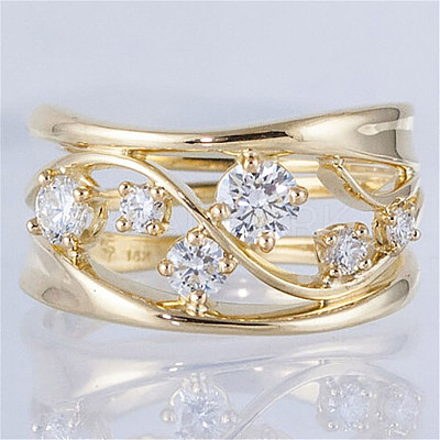 Alloy and Crystal Rhinestone Finger Rings FS-WG8CE30-02-1