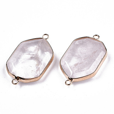 Natural Rose Quartz Links Connectors G-T131-48G-06-1