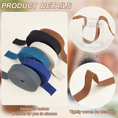 6 Colors Flat Polycotton Ribbon OCOR-BC0006-21A-1
