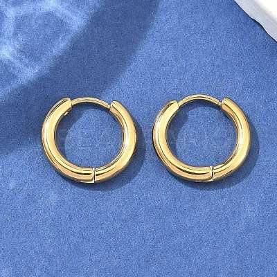 Ion Plating(IP) 304 Stainless Steel Huggie Hoop Earrings EJEW-F111B-16mm-G-1