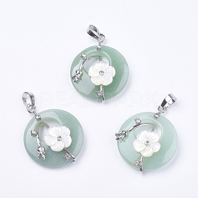 Natural Green Aventurine Pendants G-F546-A06-1