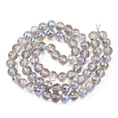 Transparent Electroplate Glass Bead Strands EGLA-TAC0003-04D-1