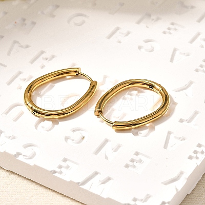 Ion Plating(IP) Stainless Steel Hoop Earrings LS-EJEW-P232-02G-1