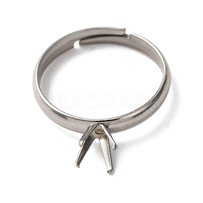 304 Stainless Steel Cuff Ring Components STAS-D372-01P-04-1