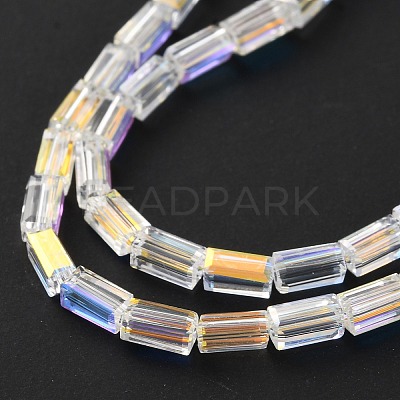 Electroplate Transparent Glass Beads Strands EGLA-H106-01A-AB01-1