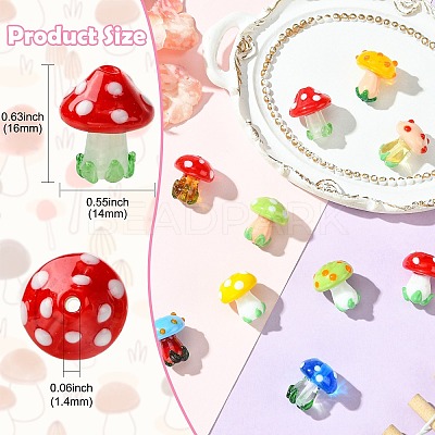 10Pcs 10 Colors Handmade Lampwork Beads LAMP-CJ0002-81-1