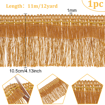 Polyester Fringe Ribbon OCOR-WH0078-34-1