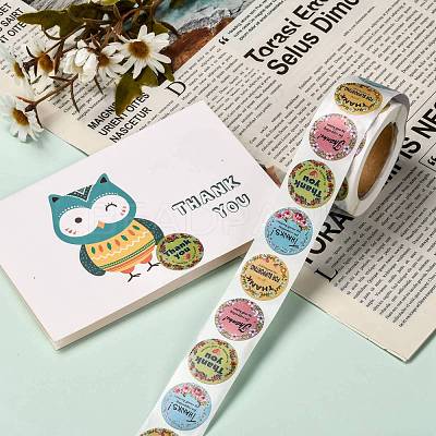 1 Inch Thank You Theme Self-Adhesive Paper Stickers DIY-K027-B07-1