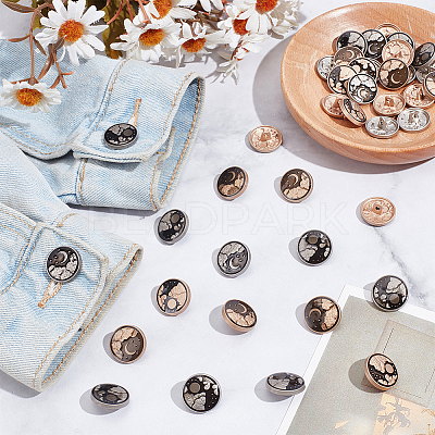 40 Styles 4 Styles Alloy Enamel Buttons FIND-NB0005-79A-1