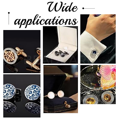 DIY Blank Dome Cufflinks Making Kits DIY-HY0001-80-1