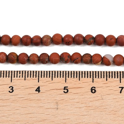 Frosted Natural Red Jasper Beads Strands G-C270-M01-4mm-1
