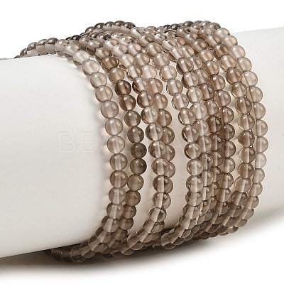 Natural Smoky Quartz Beads Strands G-N0195-02-3mm-01-1