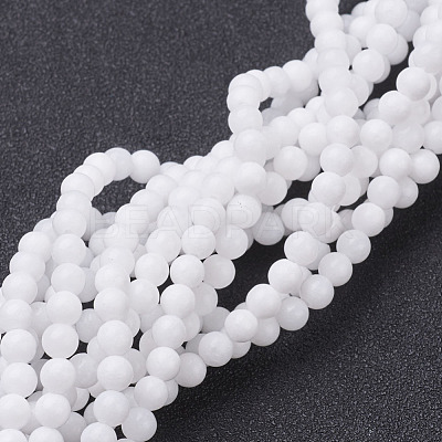 Natural White Jade Beads Strands X-GSR10mmC067-1