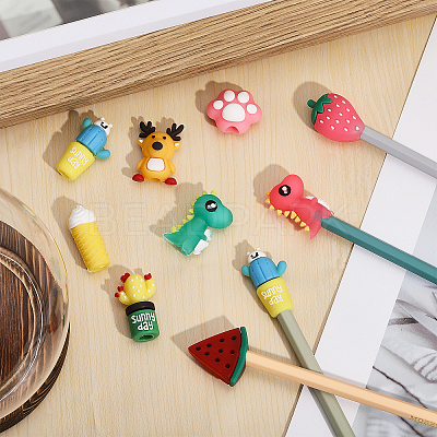 30Pcs 10 Style Silicone Knitting Needle Protector AJEW-CA0003-98-1