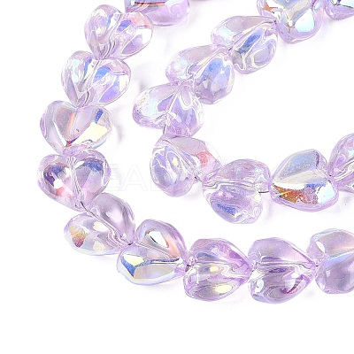 Electroplate Transparent Glass Beads Strands EGLA-N056-01A-06-1