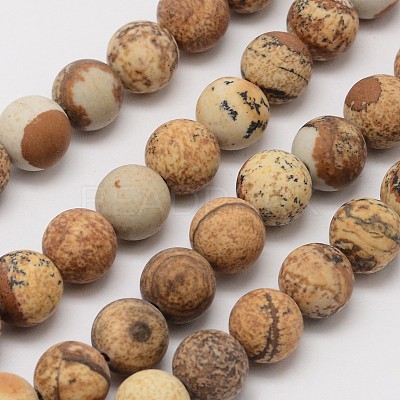 Natural Picture Jasper Beads Strands G-D686-4mm-1