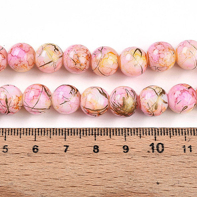 Baking Paint Glass Beads Strands DGLA-N003-10mm-B02-1