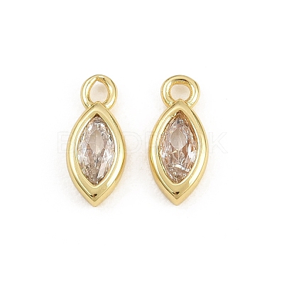 Brass Pave Clear Cubic Zirconia Pendants CU-CBAD306-05G-1