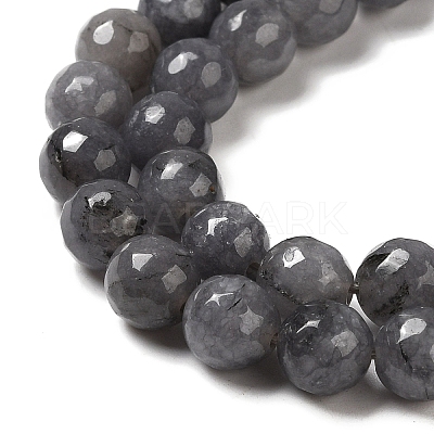 Natural White Jade Bead Strands G-R346-8mm-10-1