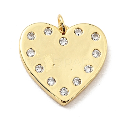 Brass Micro Pave Cubic Zirconia Pendants KK-E015-34G-1