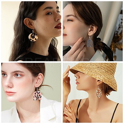 DIY Leopard Print Pattern Earring Making Kits DIY-SC0012-002-1