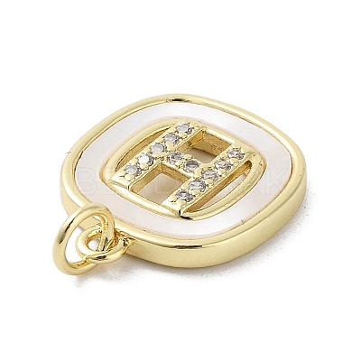 Rack Plating Brass Micro Pave Clear Cubic Zirconia Pendants KK-E102-33G-H-1