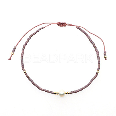 Adjustable Glass Seed Bead Braided Bead Bracelets for Women VT9382-17-1