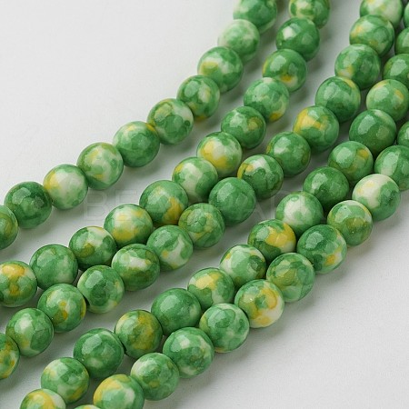 Natural Ocean White Jade Bead Strands G-G916-6mm-02-1