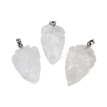 Raw Rough Natural Quartz Crystal Pendants G-G162-01P-03-1