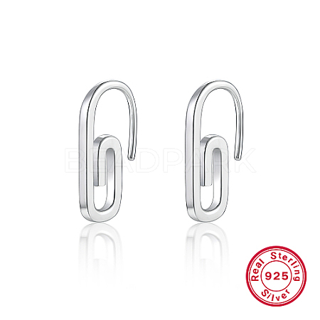 Rhodium Plated 925 Sterling Silver Vortex Dangle Earrings PY2190-2-1