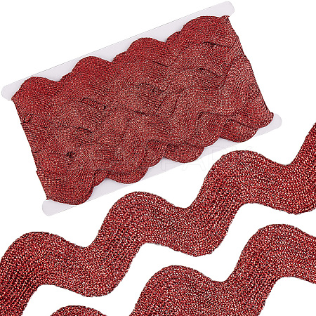 10 Yard Metallic Polyester Wavy Fringe Trim Ribbon SRIB-GF0001-38N-1