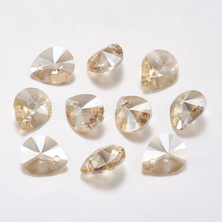 Faceted K9 Glass Rhinestone Charms RGLA-F053-A-001GS-1