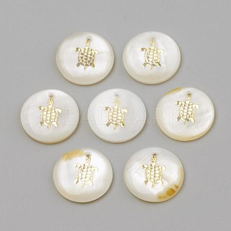 Freshwater Shell Pendants SHEL-Q010-005G-1